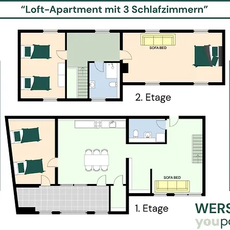 139 Qm - Exklusiv Auf 2 Etagen - Werse Loft By Youpartments Münster