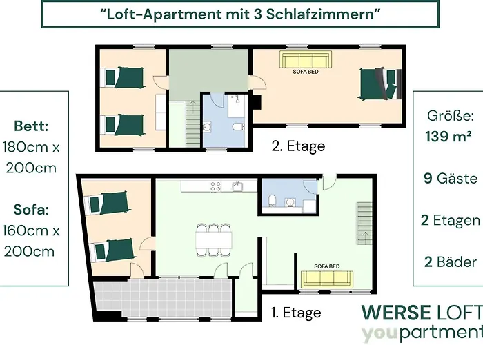 139 Qm - Exklusiv Auf 2 Etagen - Werse Loft By Youpartments Munster (North Rhine-Westphalia)